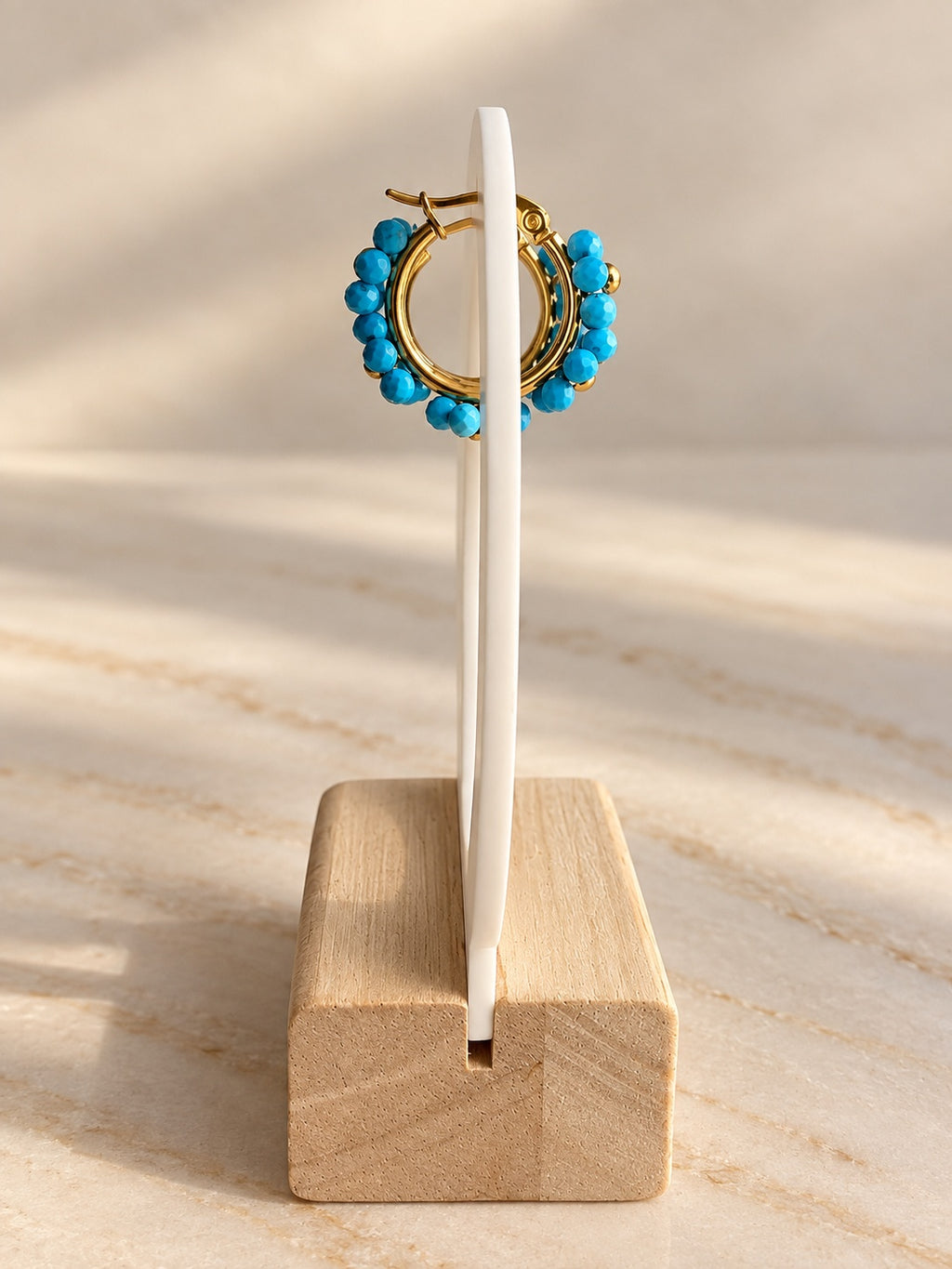 Turquoise bead statement earrings