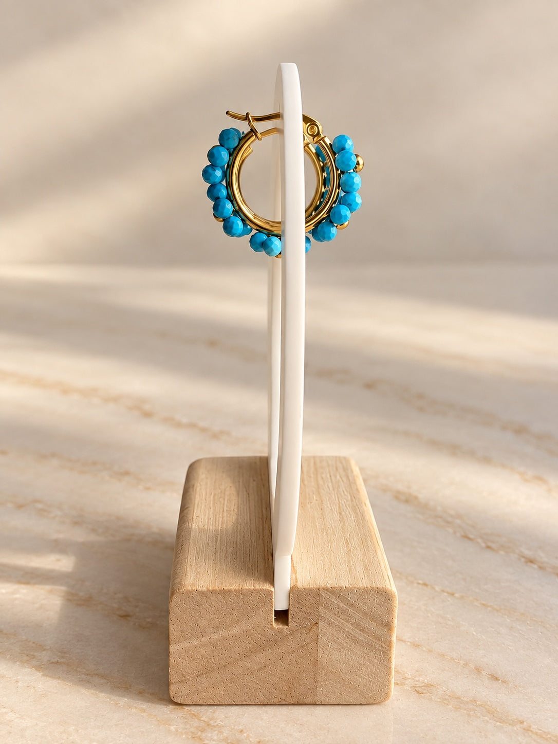 Turquoise bead statement earrings